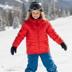 Burton Bright Red Kids Puffer Jacket, size XL